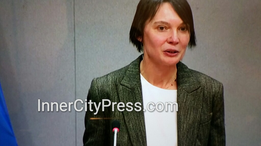Paulina
                        Kubiak does UN briefing, refuses UN questions
                        from Inner City Press, Nov 19, 2021