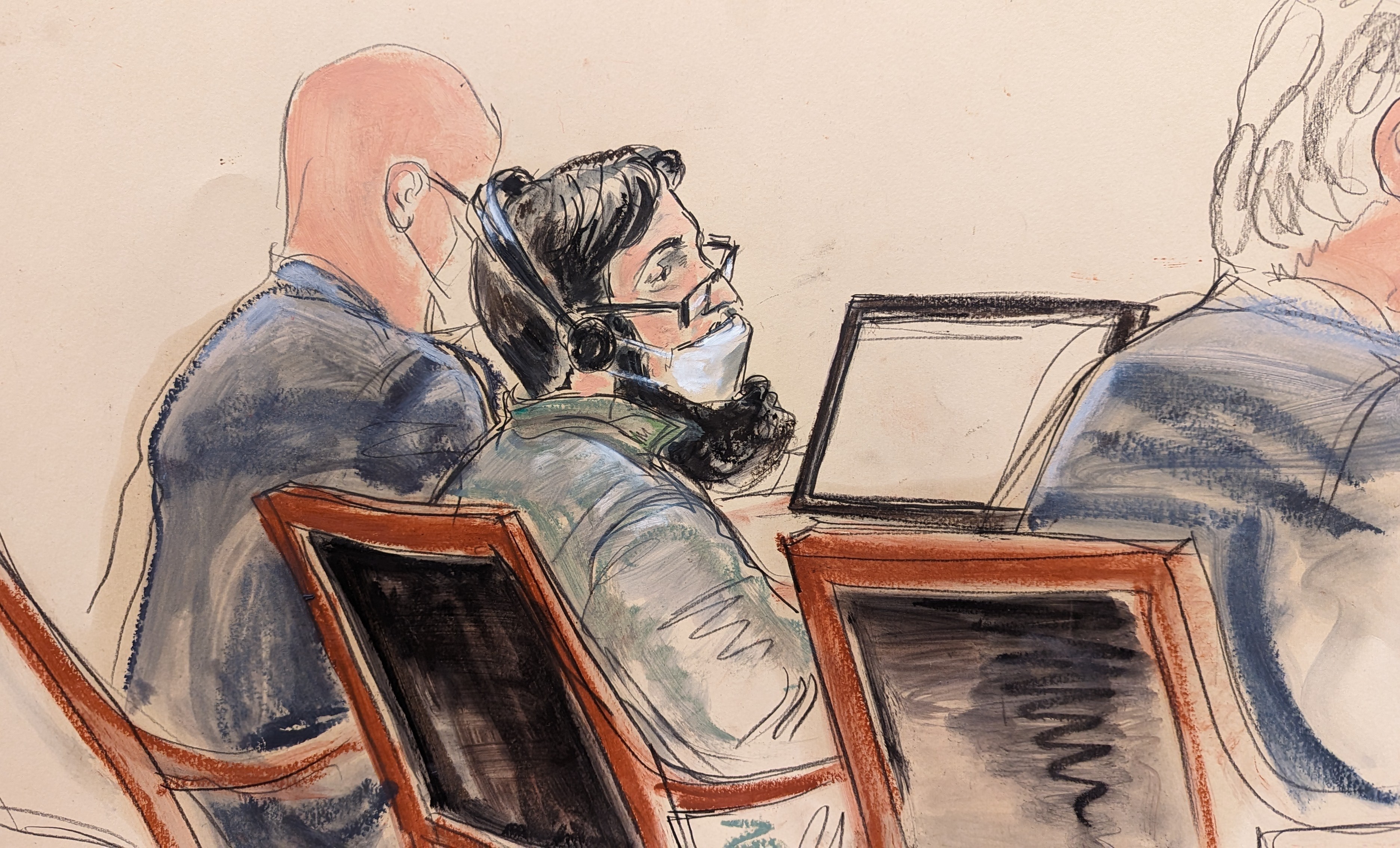 Sayfullo Saipov in court, courtesy to
                            Inner City Press by Elizabeth Williams